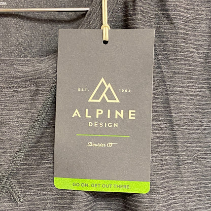 Alpine Design Mens AD M Active Long Sleeve Tee Dark Grey Heather ADM23205 New!