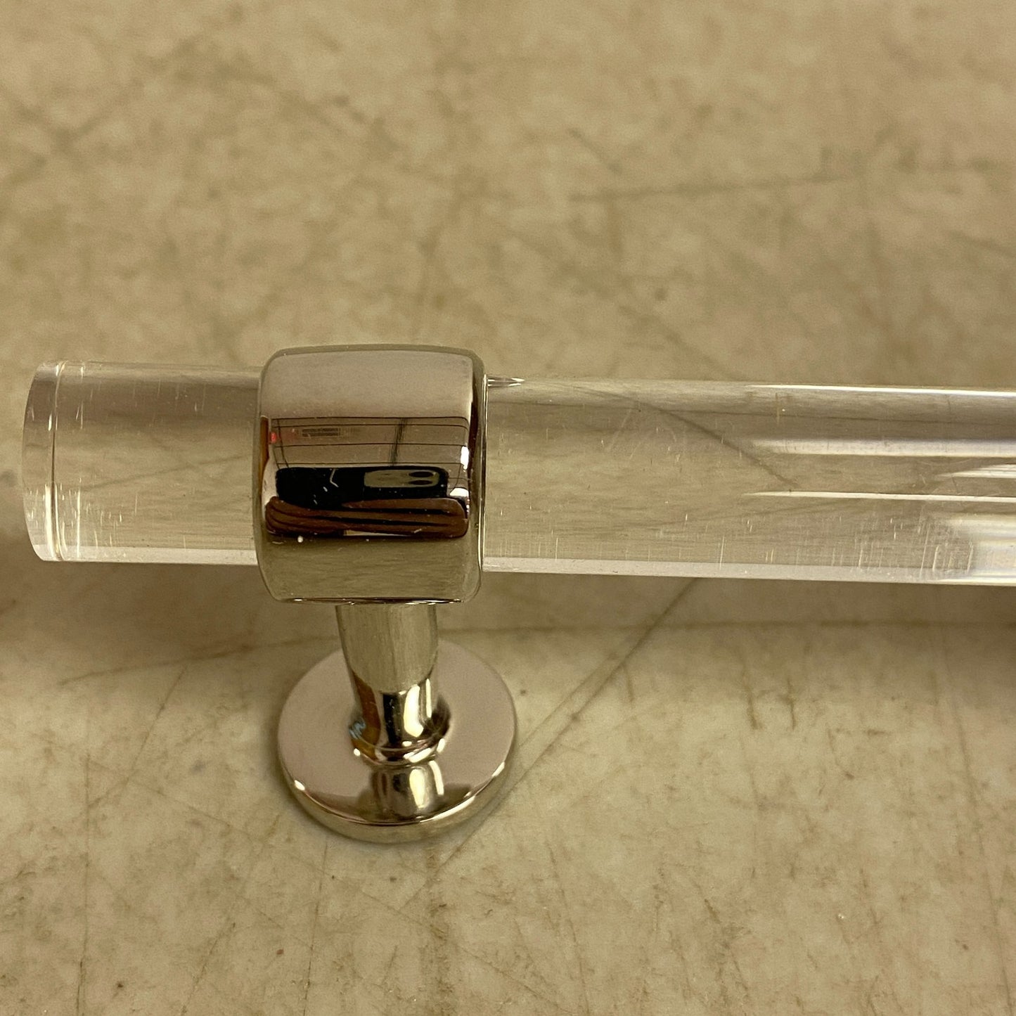 Signature Hardware 3'' Beryn Acrylic Cabinet Pull Polished Nickel