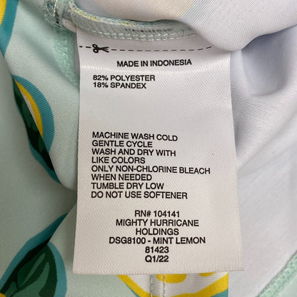 DSG Girls Swim Short Sleeve Crop Cute Print Summer Rash Guard Mint Lemon DSG8100