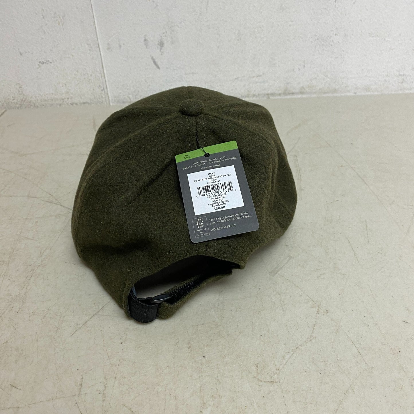 Alpine Design Men's Faux Melton Patch Cap, Olive ADMA4000