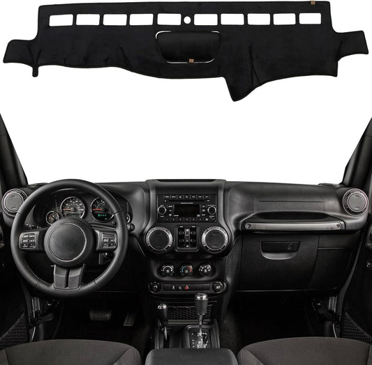 KEYOOG Dash Cover Black Anti-Glare Non-Slip Mat for Jeep Wrangler JK 2011-2017