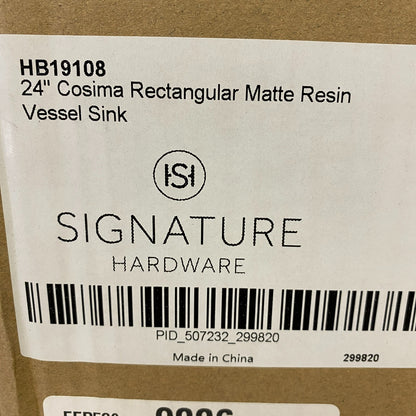 Signature Hardware Cosima 24″ Matte White Solid Surface Vessel Sink SH300406