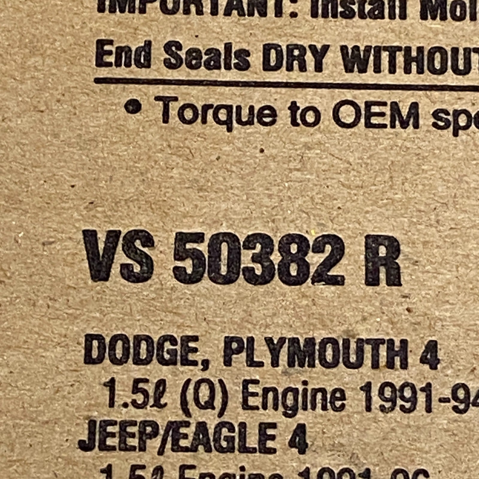 FEL-PRO VS50382R Valve Cover Gasket Set 91-96 Dodge Colt Mitsubishi Mirage 1.5L