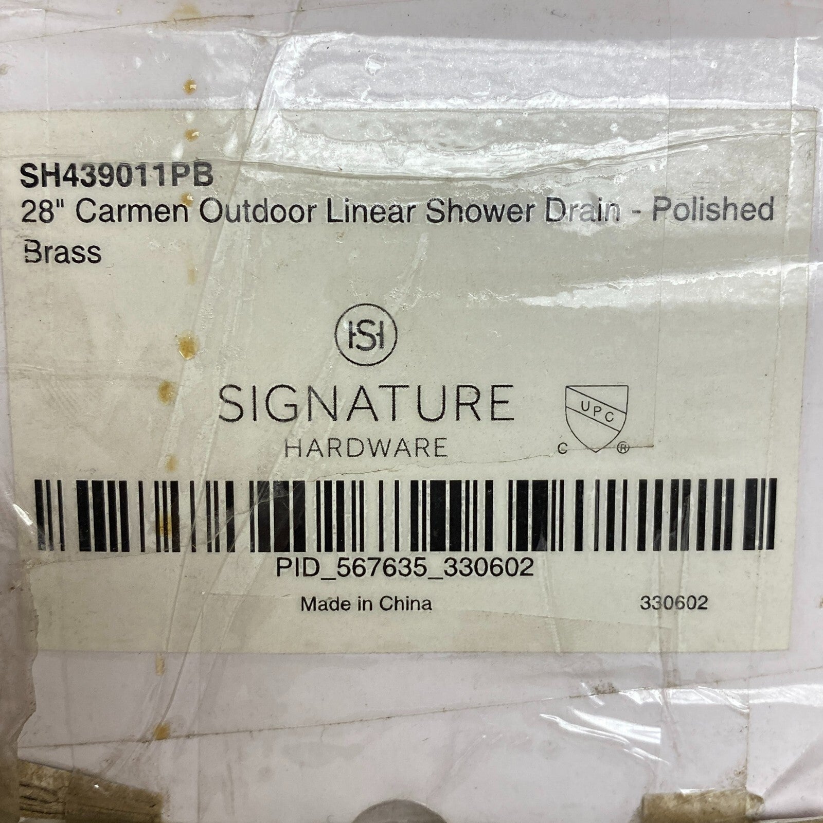 Signature Hardware 28" Carmen Linear Shower Drain - with Drain Flange - Polished