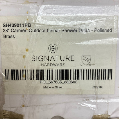 Signature Hardware 28" Carmen Linear Shower Drain - with Drain Flange - Polished