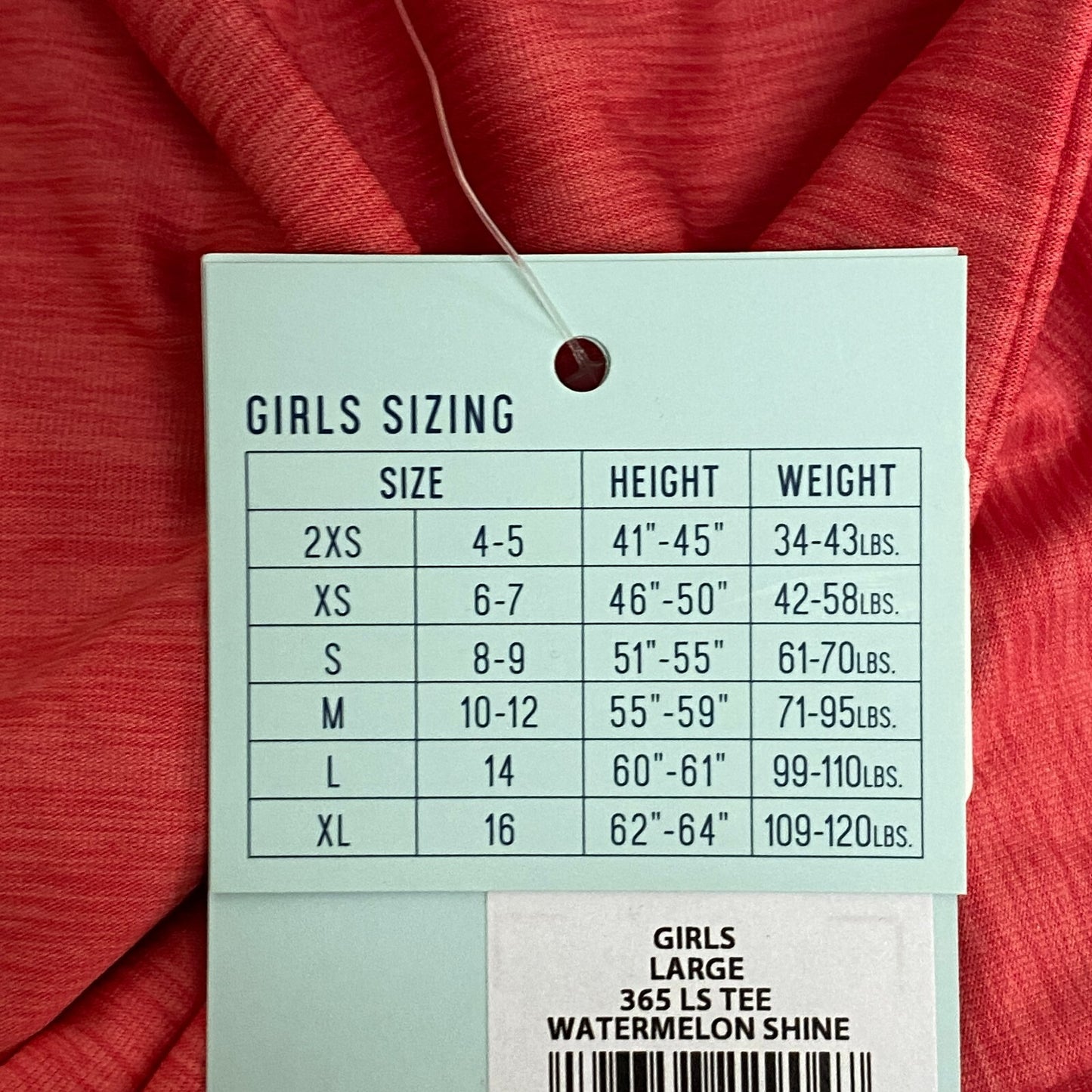 DSG Girls 365 Long Sleeve Tee Watermelon Shine Solid Stylish DAG22109