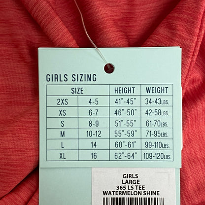 DSG Girls 365 Long Sleeve Tee Watermelon Shine Solid Stylish DAG22109
