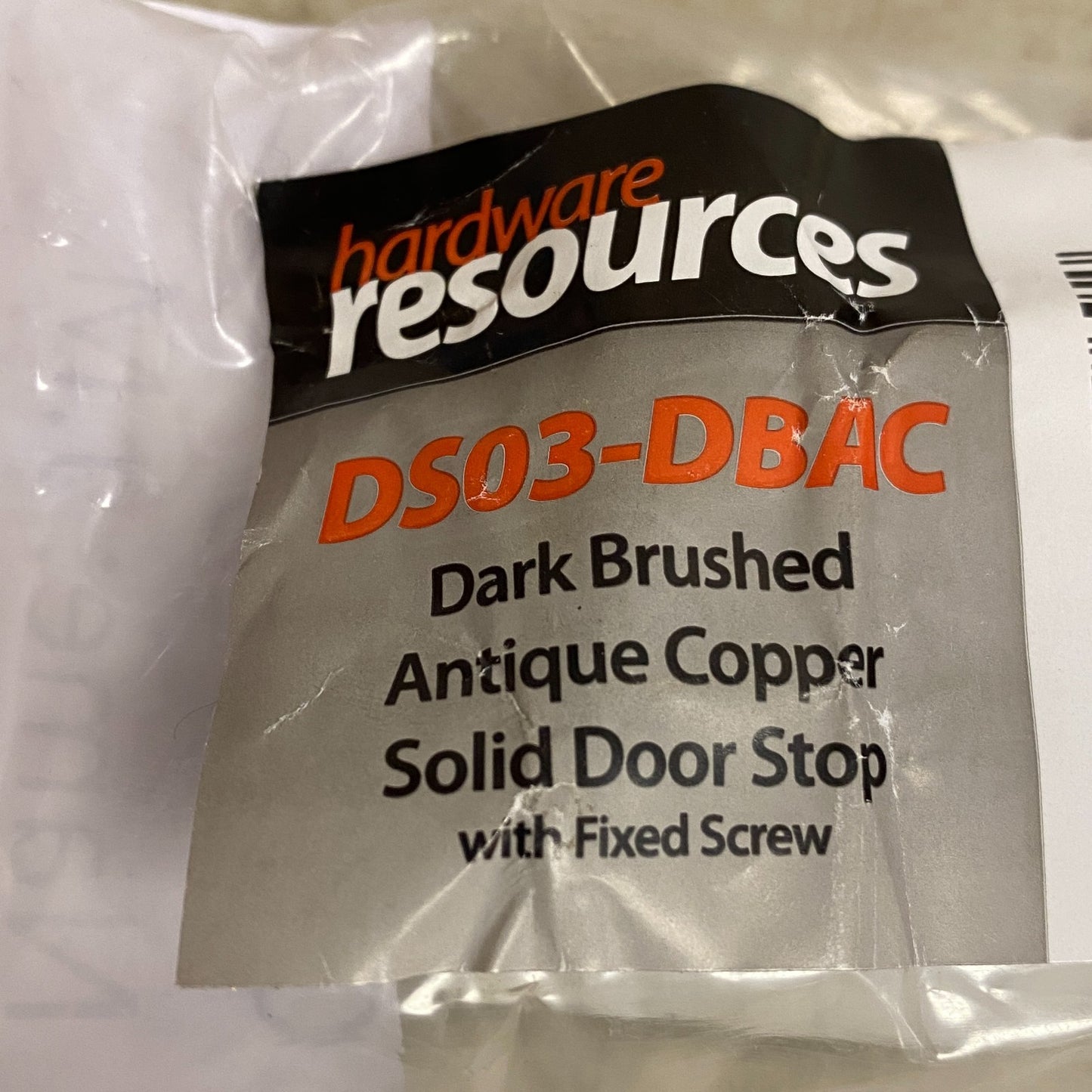 Hardware Resources DS03‑DBAC 3″ Solid Door Stop Brushed Oil‑Rubbed Bronze