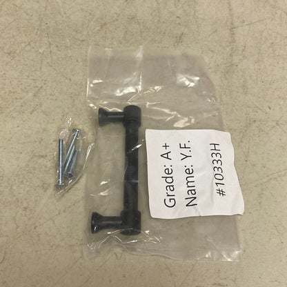 Signature Hardware 3-3/4" Lazzara Cabinet Pull Black Leather - Matte Black