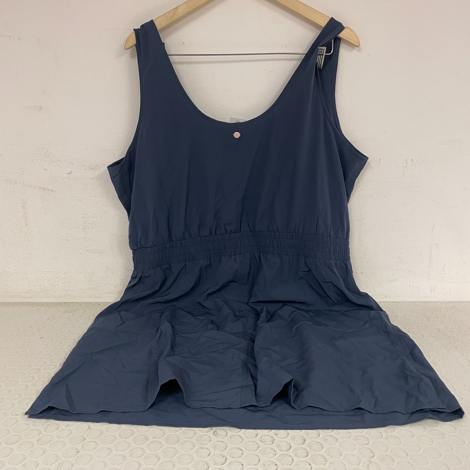 Calia Womenâs Double Scoop Dress Androsia Slate WSA24600N NWT New with Tags