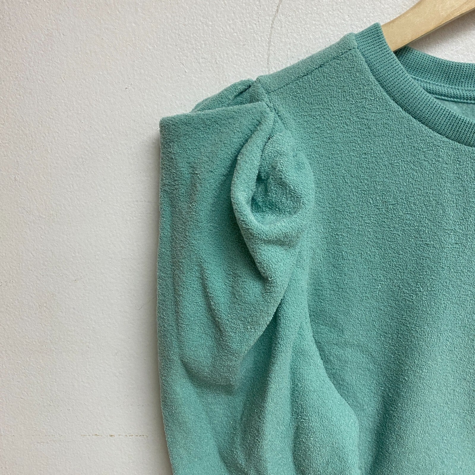 ANA Women's Puff Long Sleeve Crew Neck Sweater Sz S Color: Wasabi  84209580067