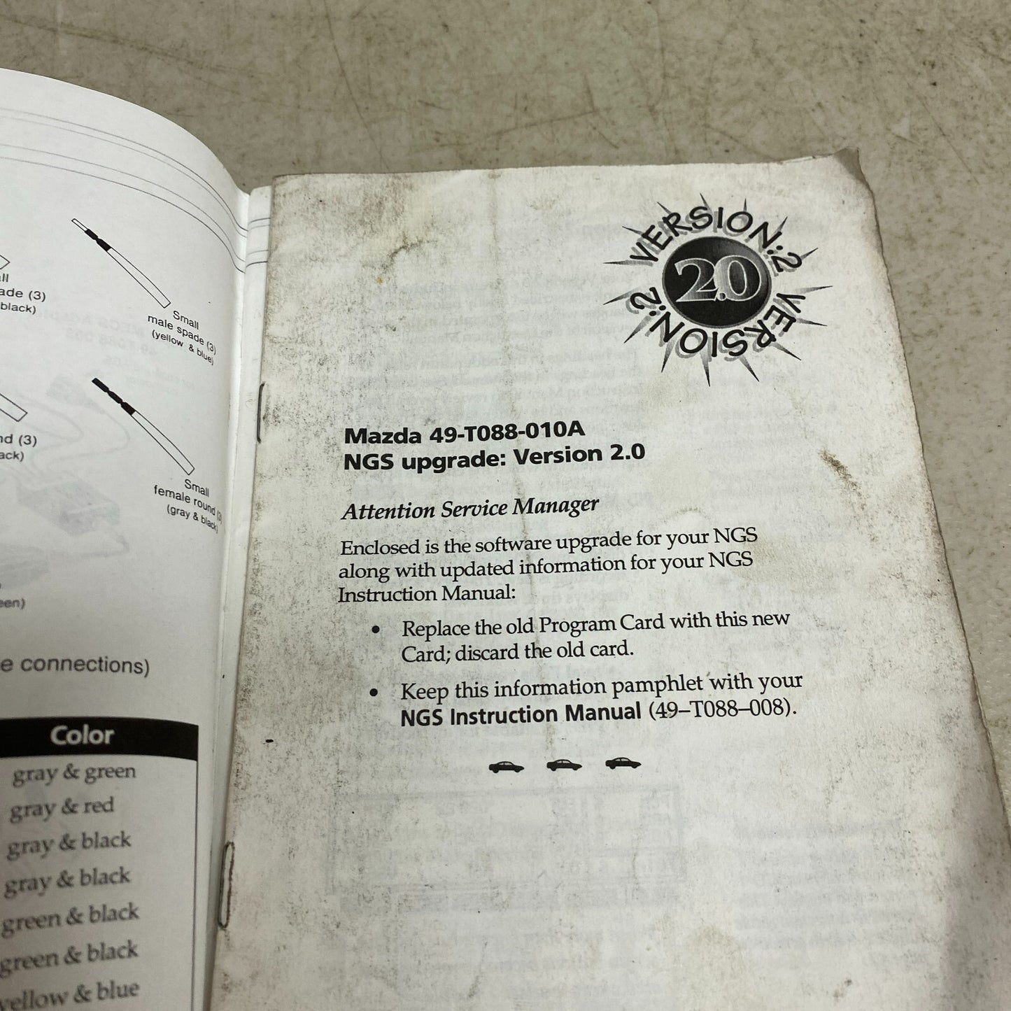 Mazda NGS Instruction Manual 2490-840 , #783-1CP