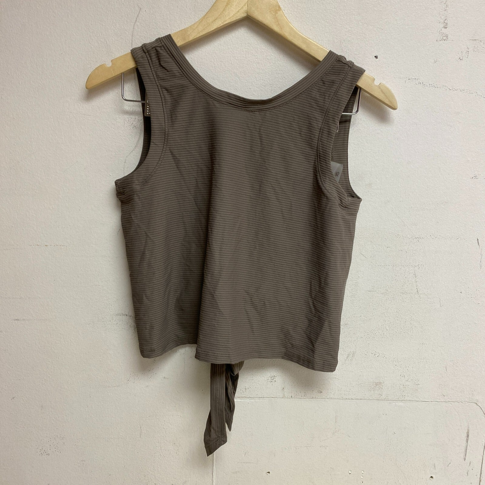 Calia Women Crop Wrap & Tie Tank Dark Grey Solid Sleeveless Stylish WAX11234