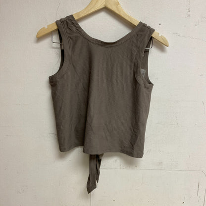 Calia Women Crop Wrap & Tie Tank Dark Grey Solid Sleeveless Stylish WAX11234