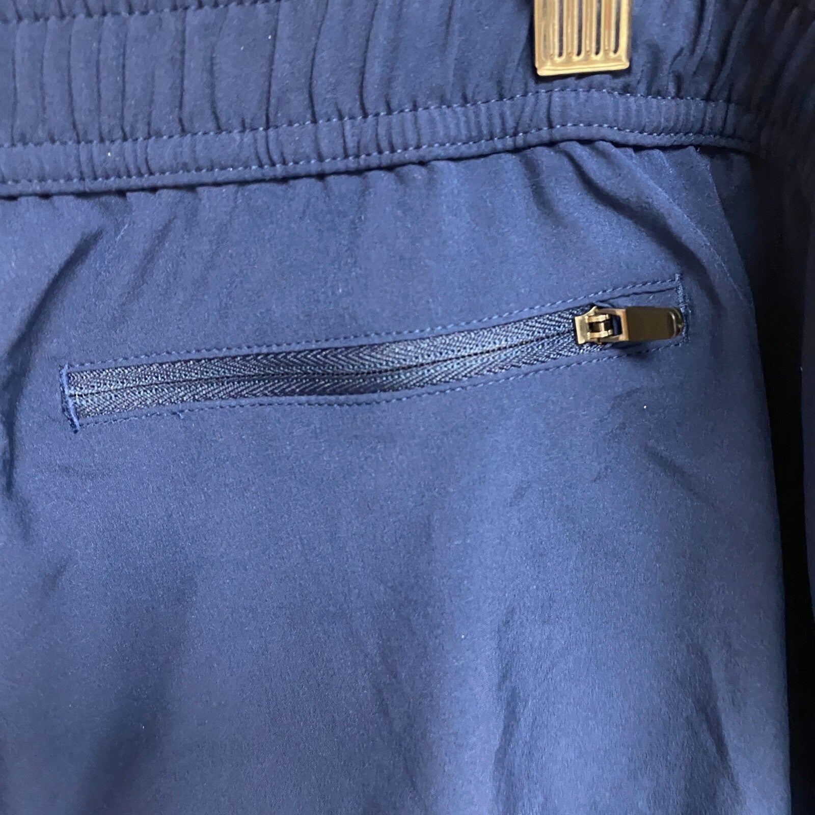 DSG Men's 5"inseam Athletic Fit 2-In-1 Agility Short Navy Americana Pinstripe