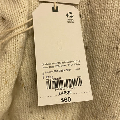 Mutual Weave Crew Neck Long Sleeve Mock Turtle Neck Sweater Size L Color Ivory