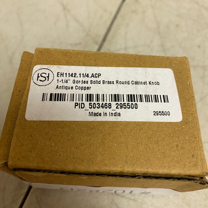 Signature Hardware 1-1/4" Gordes Solid Brass Round Cabinet Knob - Antique Copper