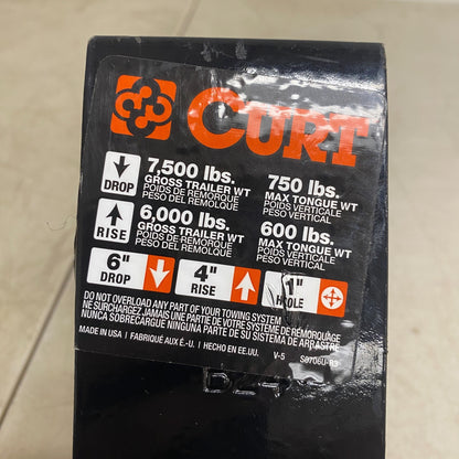 CURT 45080 Class 3 Trailer Hitch Ball Mount 2" Receiver 6" Drop 7500 lbs