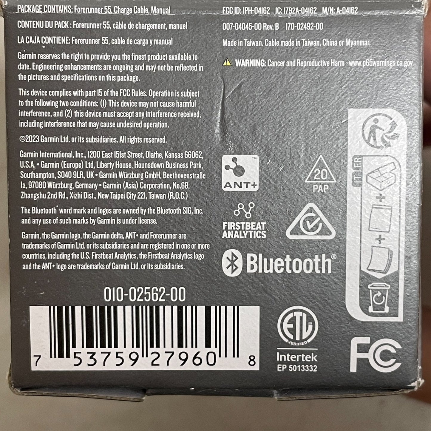 Garmin Forerunner 55 Wrist Based GPS Smartwatch Activity Tracker 010-02562-00