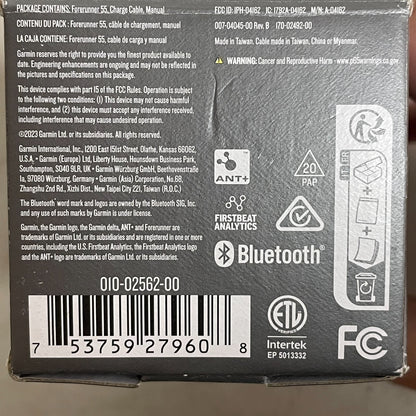 Garmin Forerunner 55 Wrist Based GPS Smartwatch Activity Tracker 010-02562-00