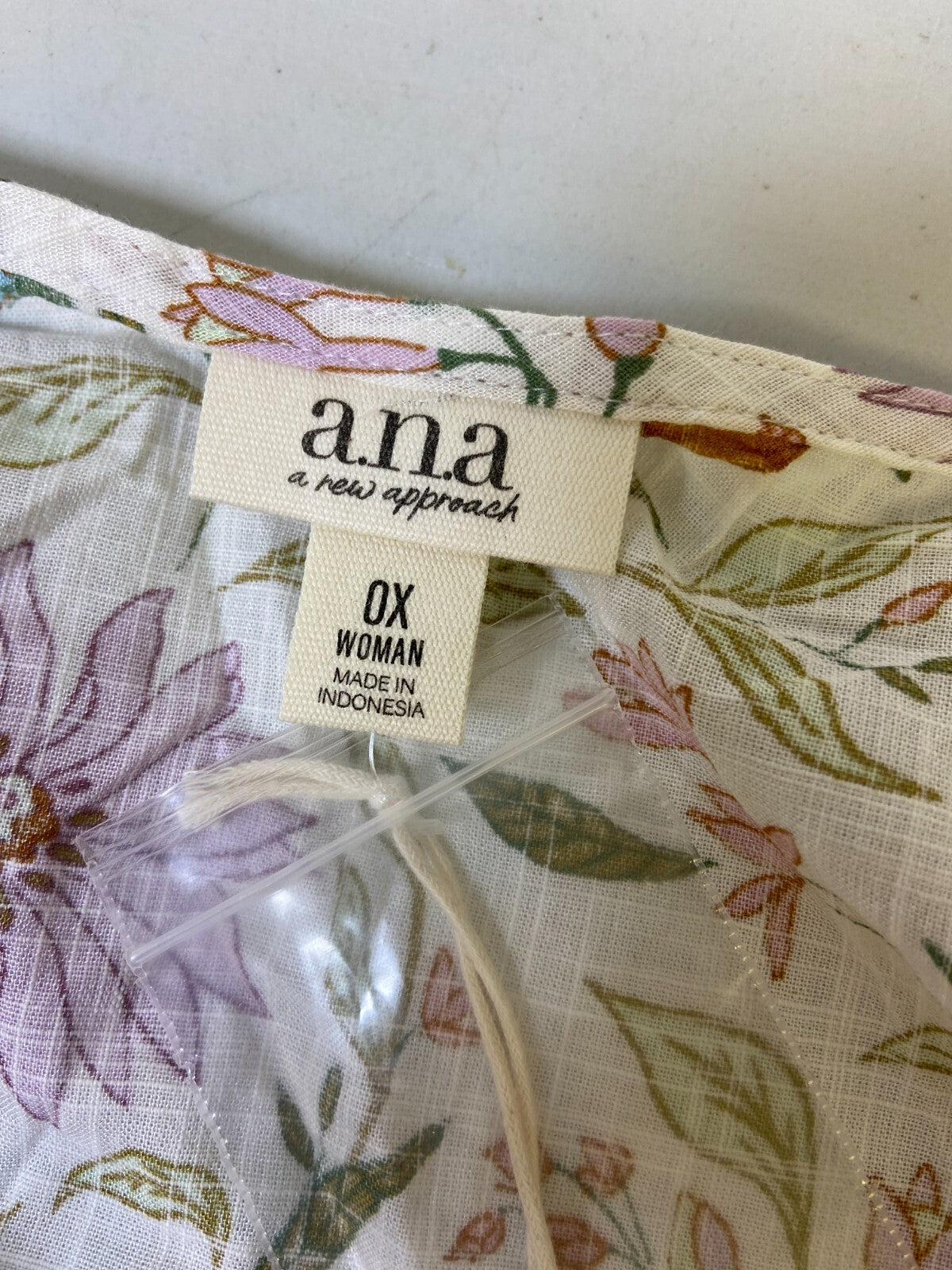 Ana A New Approach Womens Square Neck Long Sleeve Peplum Top Size 0X Color White