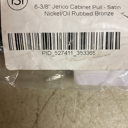 Signature Hardware Jerico 6‑3/8″ Cabinet Pull, Satin Nickel/Oil‑Rubbed Bronze