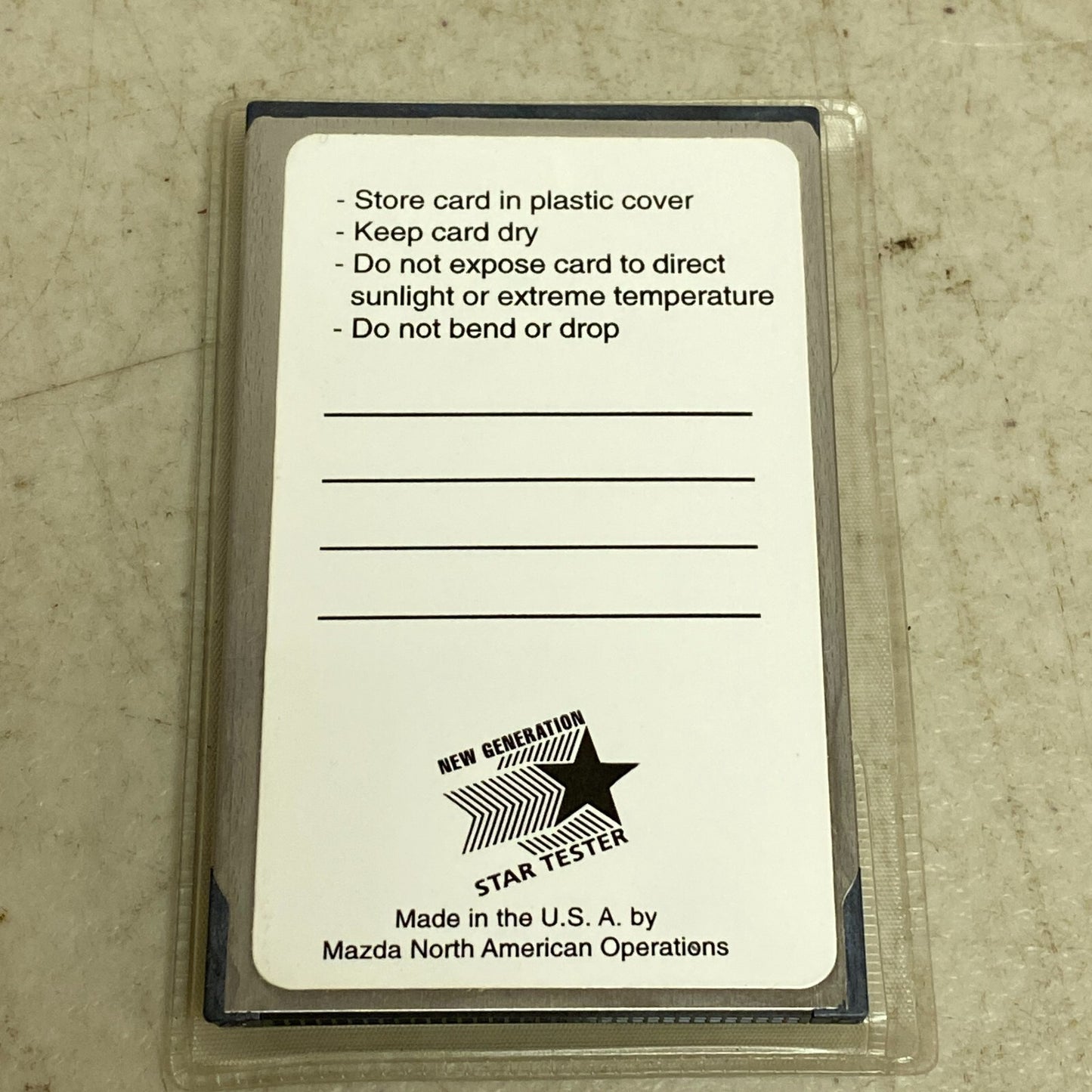 Mazda Data Transfer Card 2000 MPV Federal w/ immobilizer 1 & 2 49G0-88-024