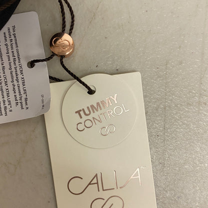 Calia Womens Shirred Cut Out One Piece Tummy Control Swimsuit Pure Black New!