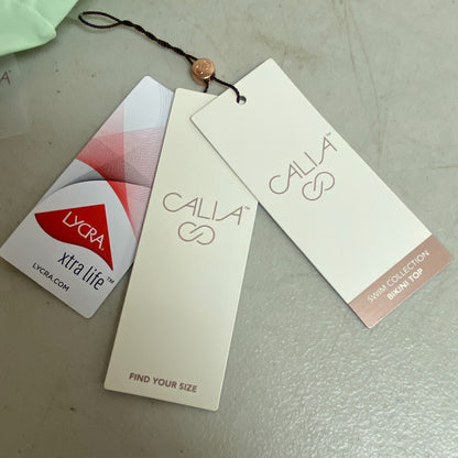 Calia Women's Swim Collection Low Support Triangle Bikini Top Pistachio Green