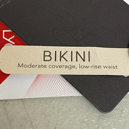 Calia Womens Wide Banded Bottom Bikini Caviar Black Solid Stylish WSA18404