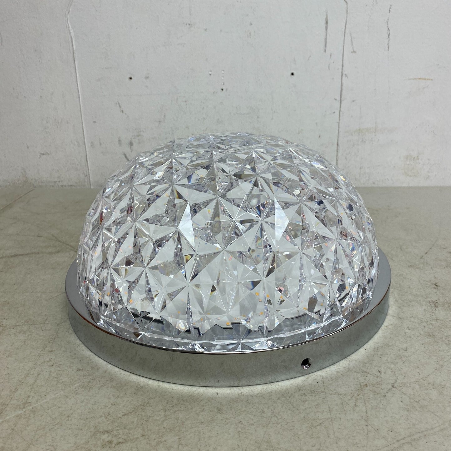 Allen +Roth Evalyn 1-Light12.99-in Gloss Chrome Integrated LED Flush Mount Light