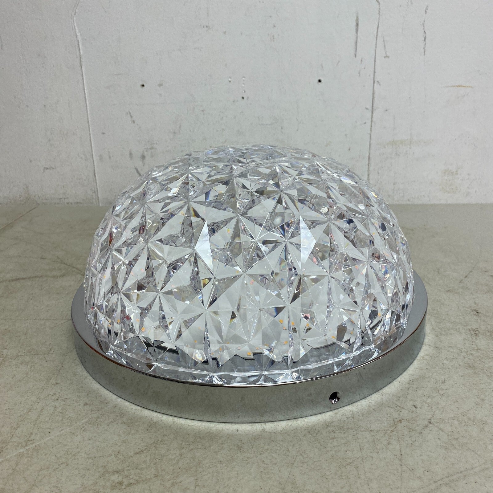 Allen +Roth Evalyn 1-Light12.99-in Gloss Chrome Integrated LED Flush Mount Light