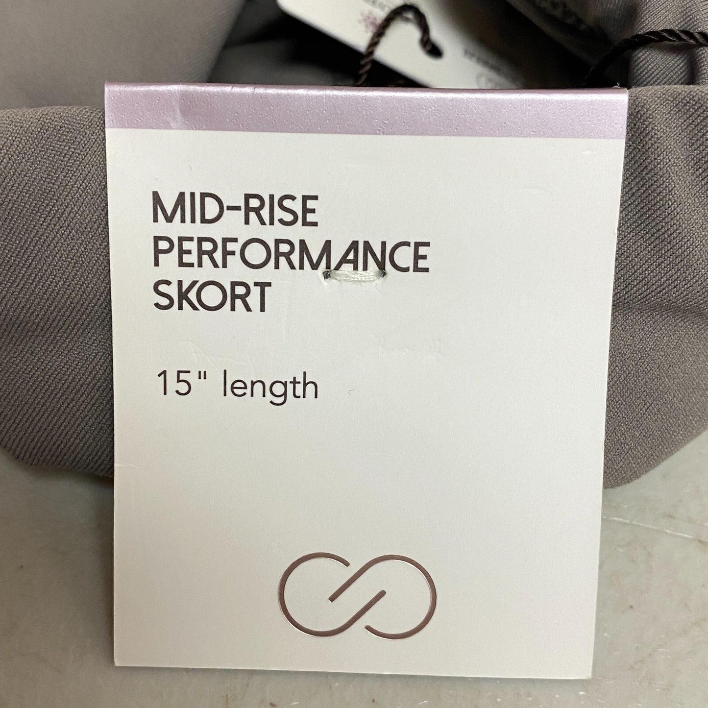 CALIA Women's 15" Mid Rise Performance Relaxed Fit Skort Dark Grey WAX12379 New