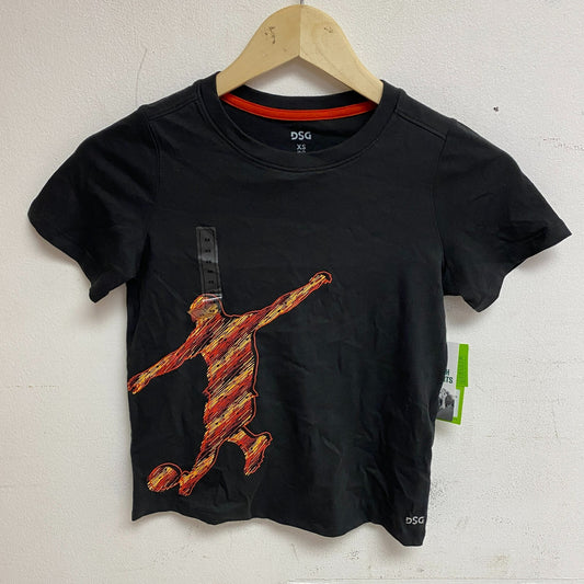 DSG Boys Solid Cotton Graphic Tee Pure Black Soccer Chili spic DAB21108