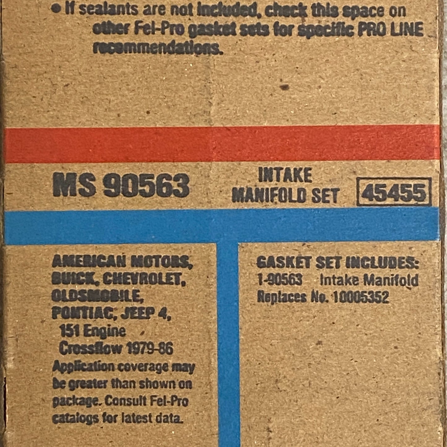 FEL-PRO MS 90563 Intake Manifold Gasket Set 1979-1986 GM AMC Jeep 2.5L 151 Iron