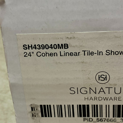 Signature Hardware 24" Cohen Linear Tile-In Shower Drain - Matte Black