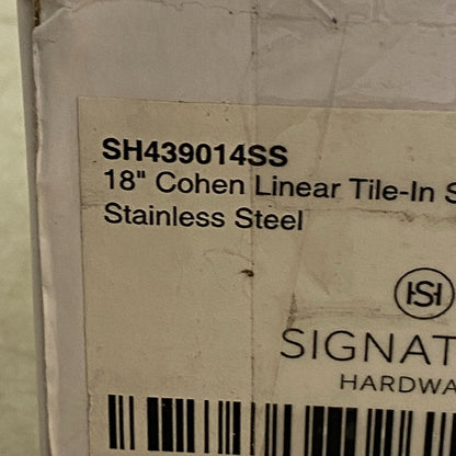 Signature Hardware 18" Cohen Linear Tile-In Shower Drain - Brushed Stainless S..