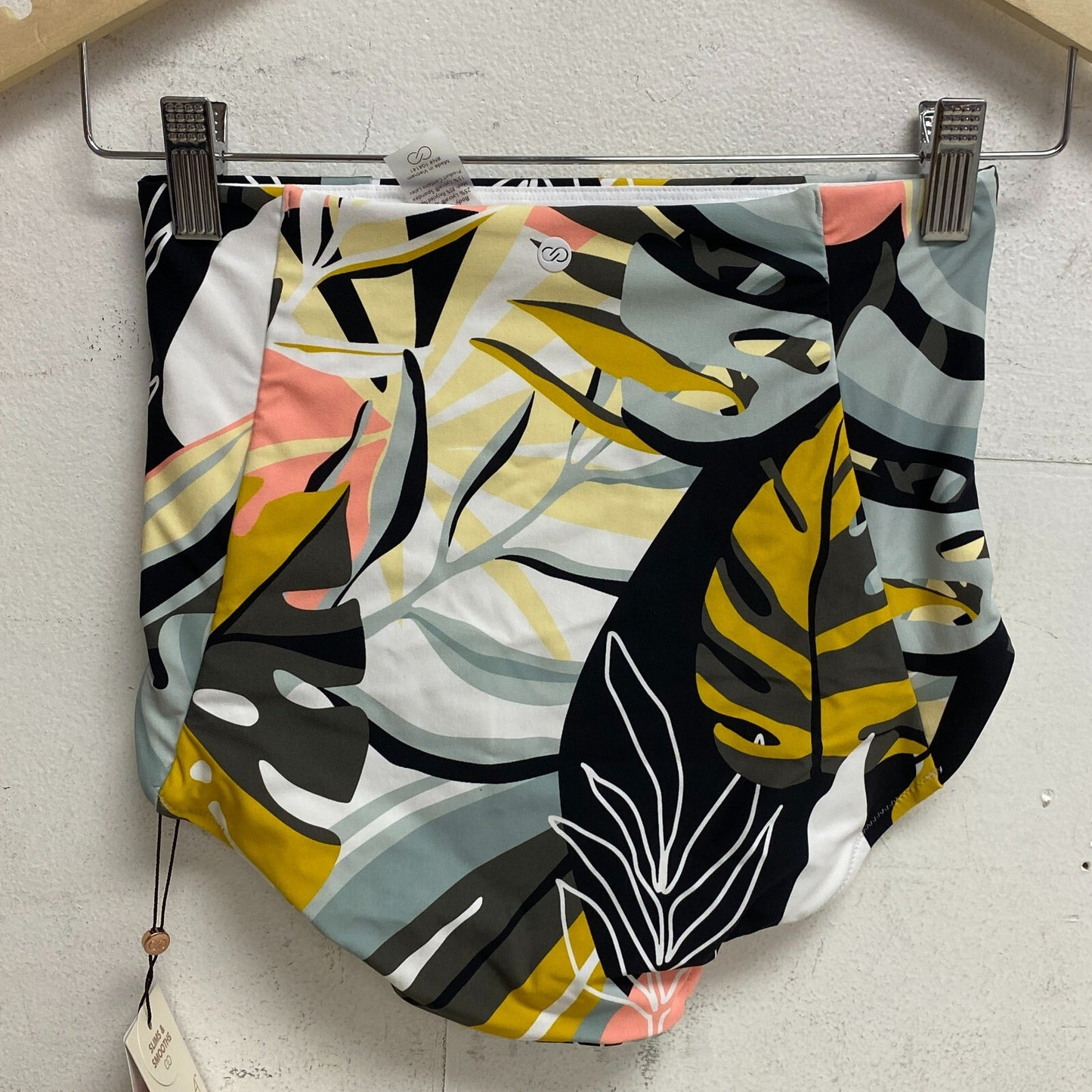 Calia Womens PowerSculpt High Rise Swim Bottom Multi Palm Summer WSA23409PRT