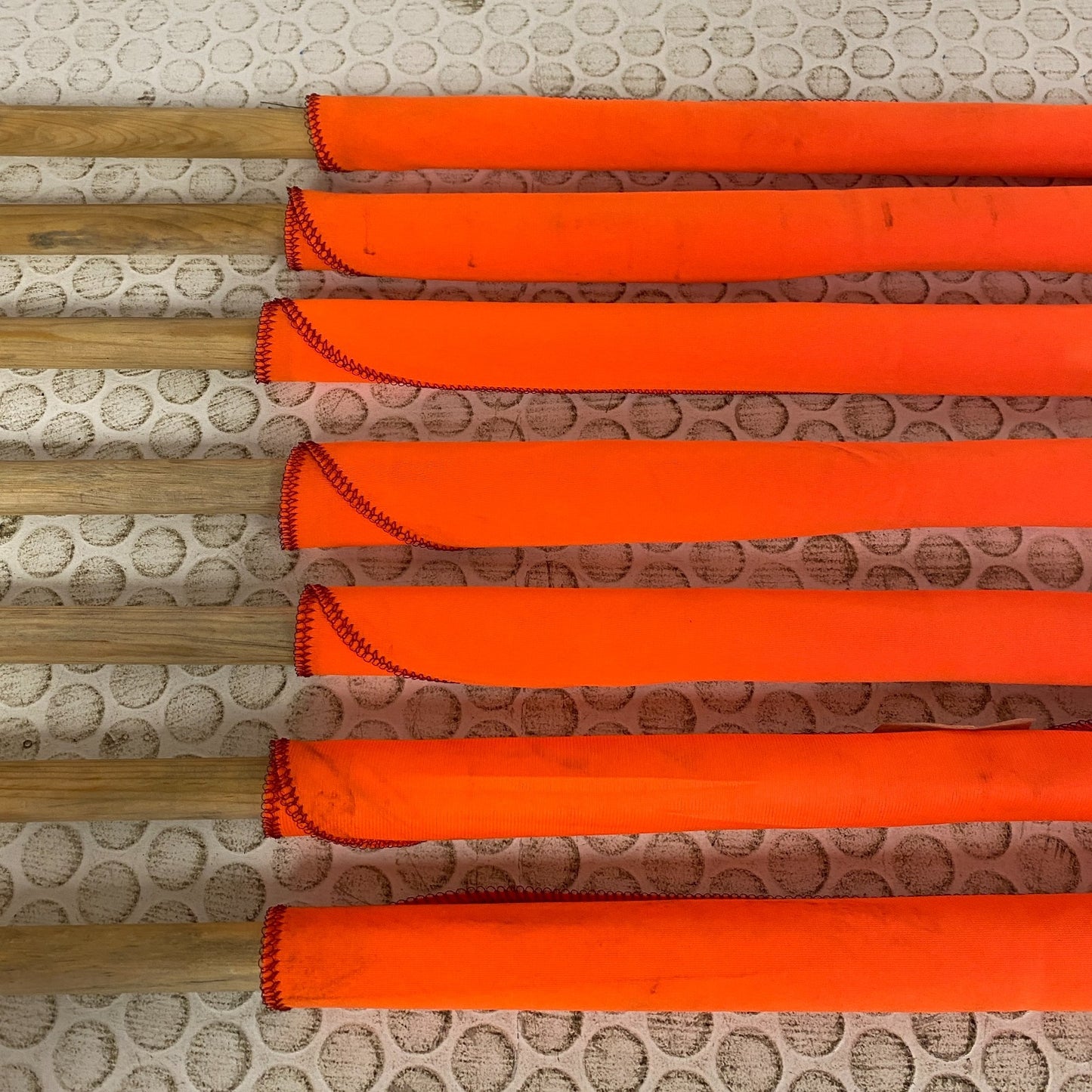 SafeTruck 16" Hi-Vis Orange Safety Flag w/ Plastic Staff FS500B Pack of 7