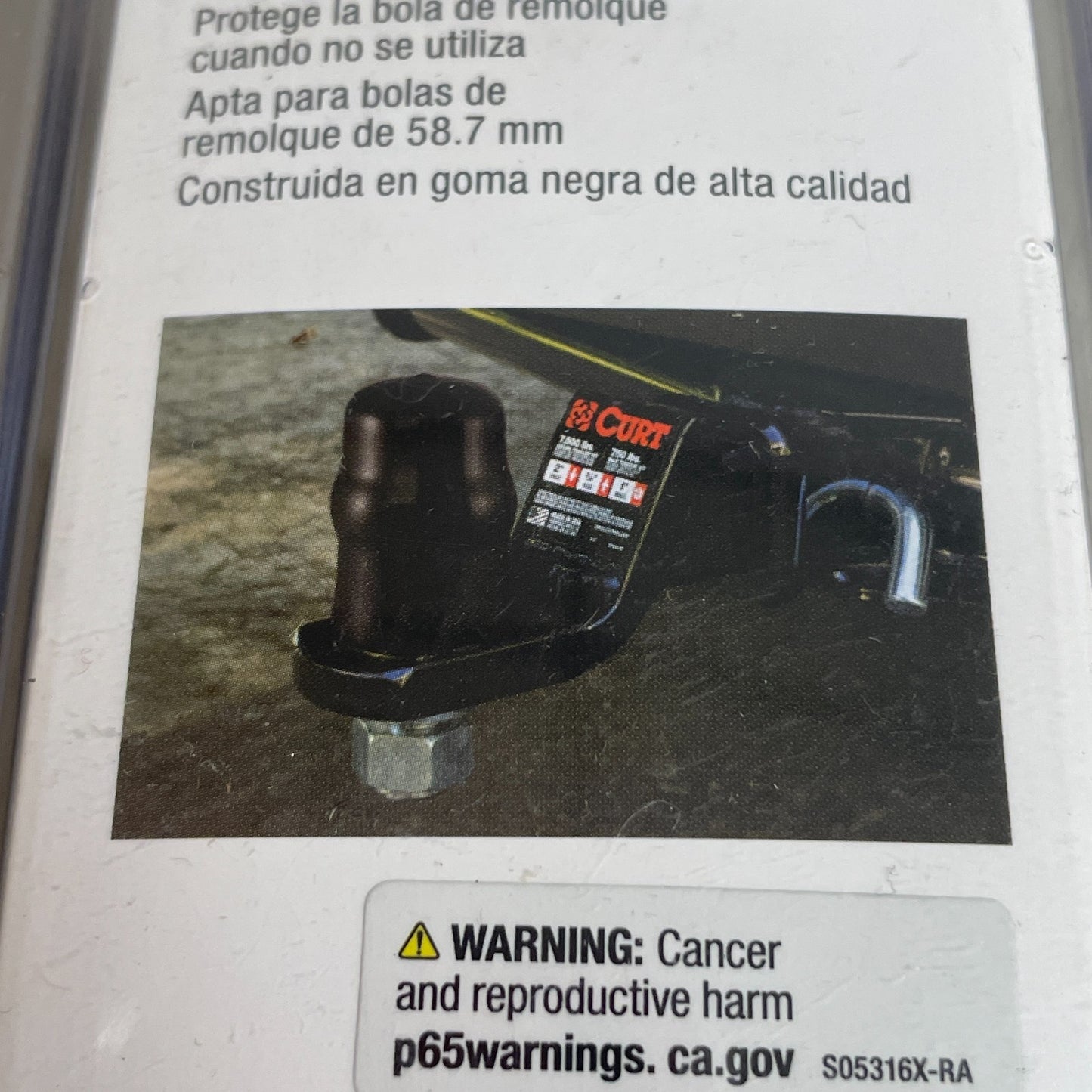 CURT 21811 Trailer Hitch Ball Cover Black Rubber Fits 2-5/16" Trailer Balls