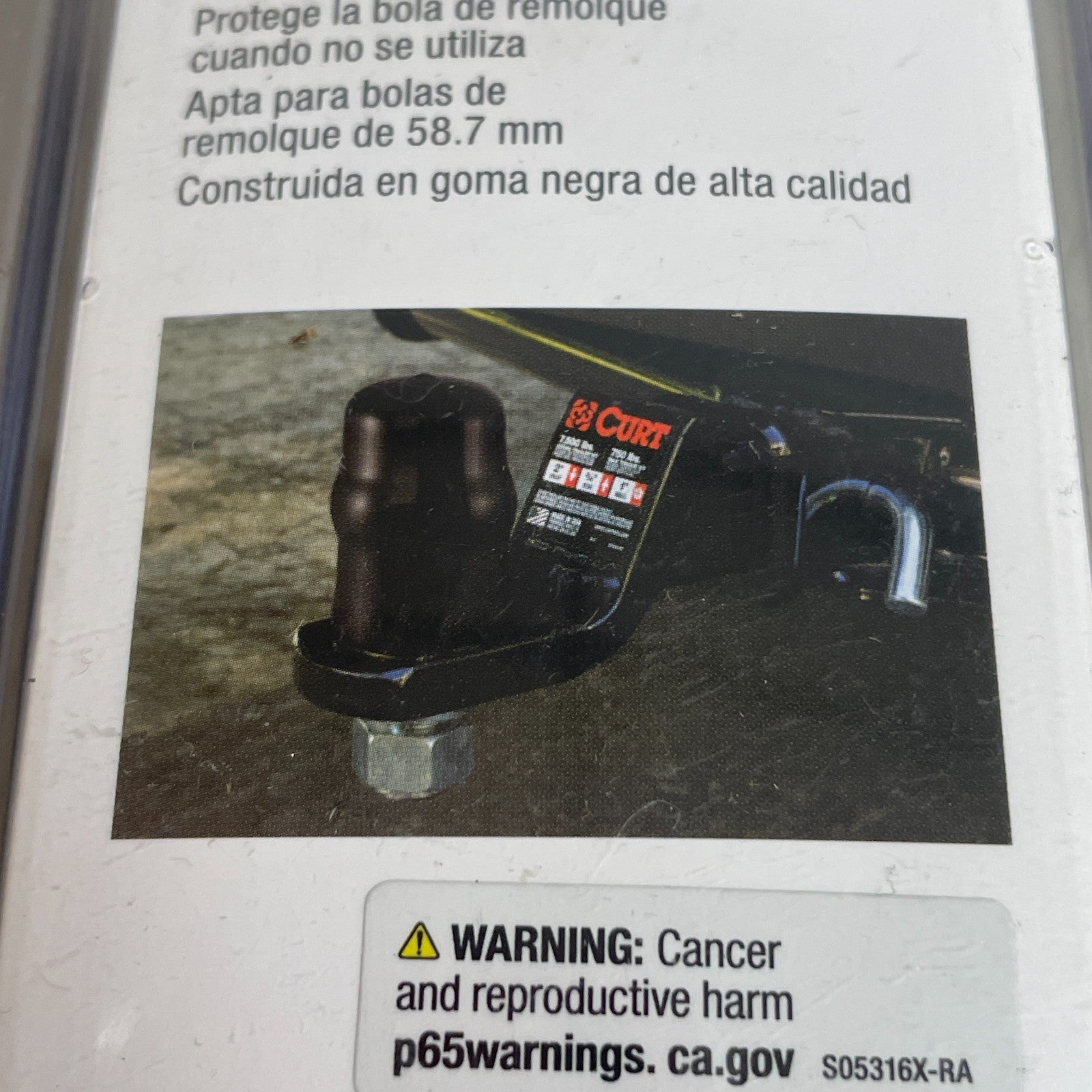 CURT 21811 Trailer Hitch Ball Cover Black Rubber Fits 2-5/16" Trailer Balls