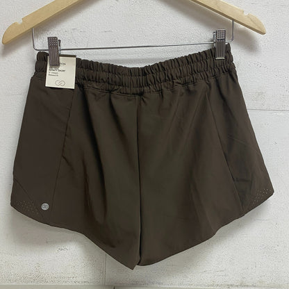 Calia Womens 3 in Mid Rise Infinity Run Short Coffee Grounds Relaxed WAX12336