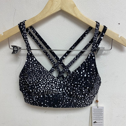 Calia Women's Strappy Racerback Bikini Top Deep Sea Dots Pure Black WSA23223PRT