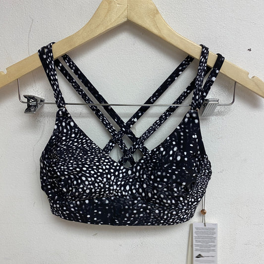 Calia Women's Strappy Racerback Bikini Top Deep Sea Dots Pure Black WSA23223PRT