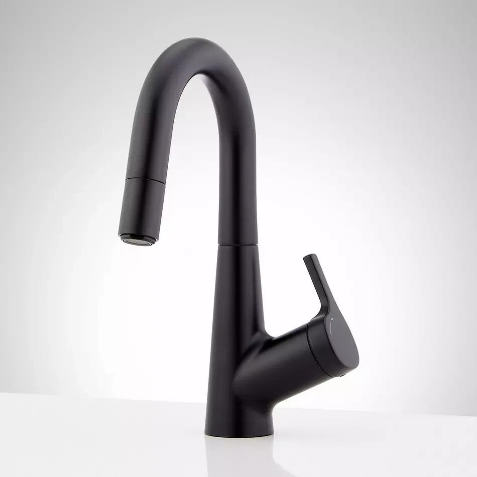 Signature Hardware Marcrest Single-Hole Pull-Down Bathroom Faucet - Matte Black