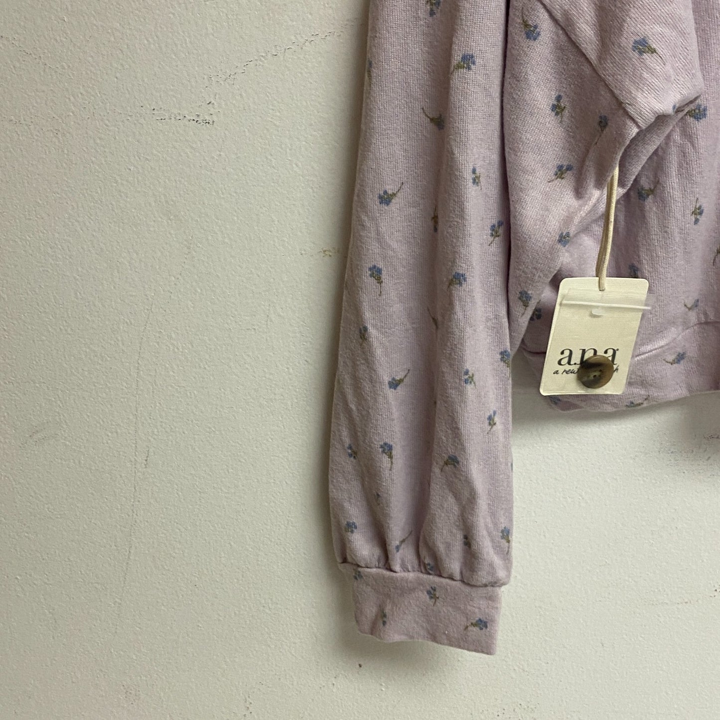 Ana a new approach size XL crop long sleeve button v-neck cardigan color Ditzy