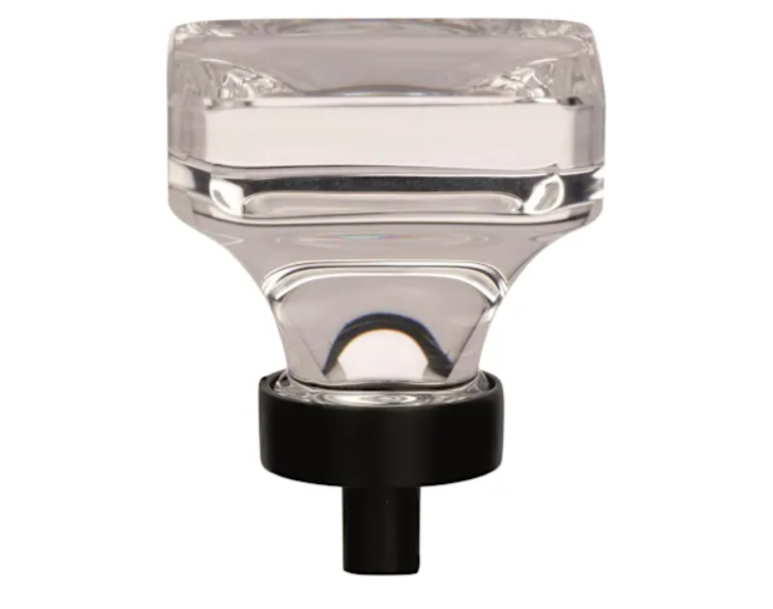 Amerock Glacio 1⅜″ Square Clear/Black Bronze Cabinet Knob BP36653CBBR