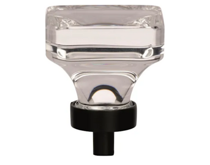 Amerock Glacio 1⅜″ Square Clear/Black Bronze Cabinet Knob BP36653CBBR