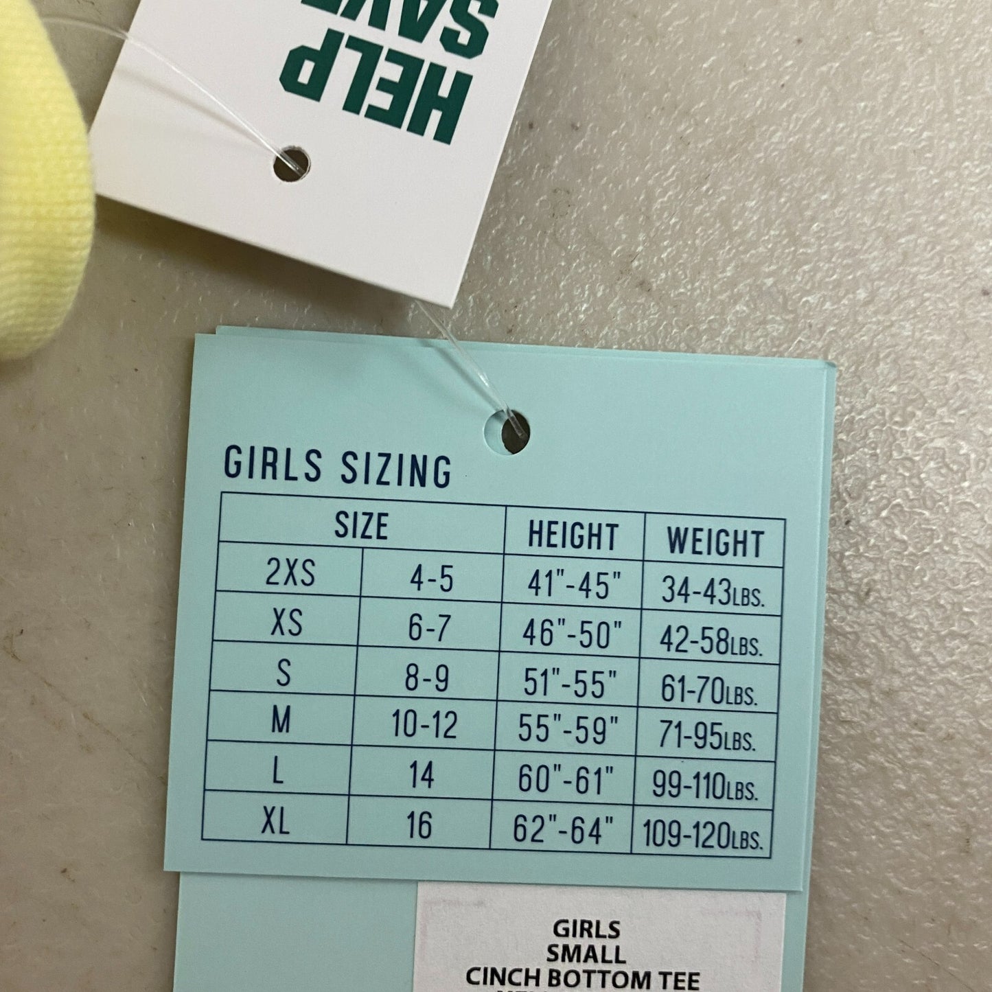 Calia Girls Cinch Bottom Tee Yellow Chill Short Sleeve Solid Cropped DAG12143