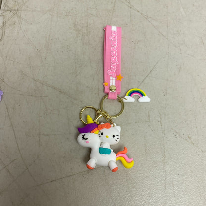 Assorted Silicone Hello Kitty Keychain Unicorn Ride Accessory